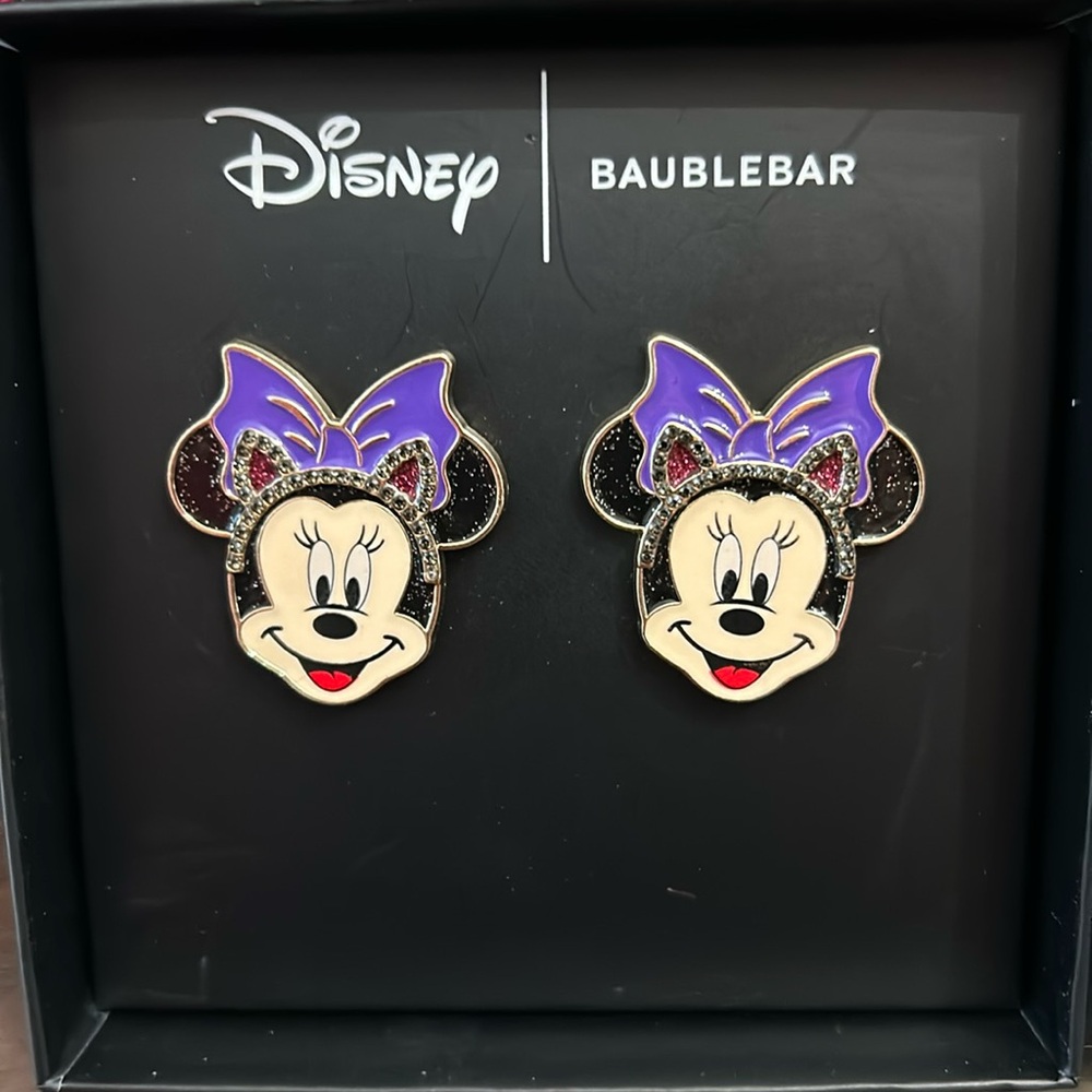 NEW Baublebar X Disney Minnie Mouse Halloween Earrings in Gift Box